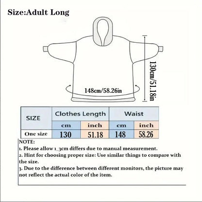 Extra Long Women Halloween Blankets with Sleeves Winter Plush Fleece Homewear Christmas Pajamas Adult Warm Oversized Hoodies