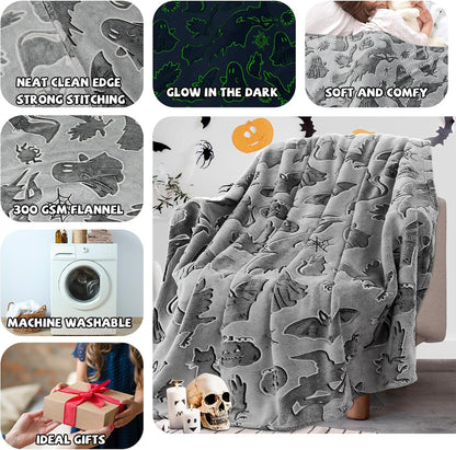 Halloween Blanket for Kids, Spooky Gifts Boo Basket Stuffers, 50"X60"