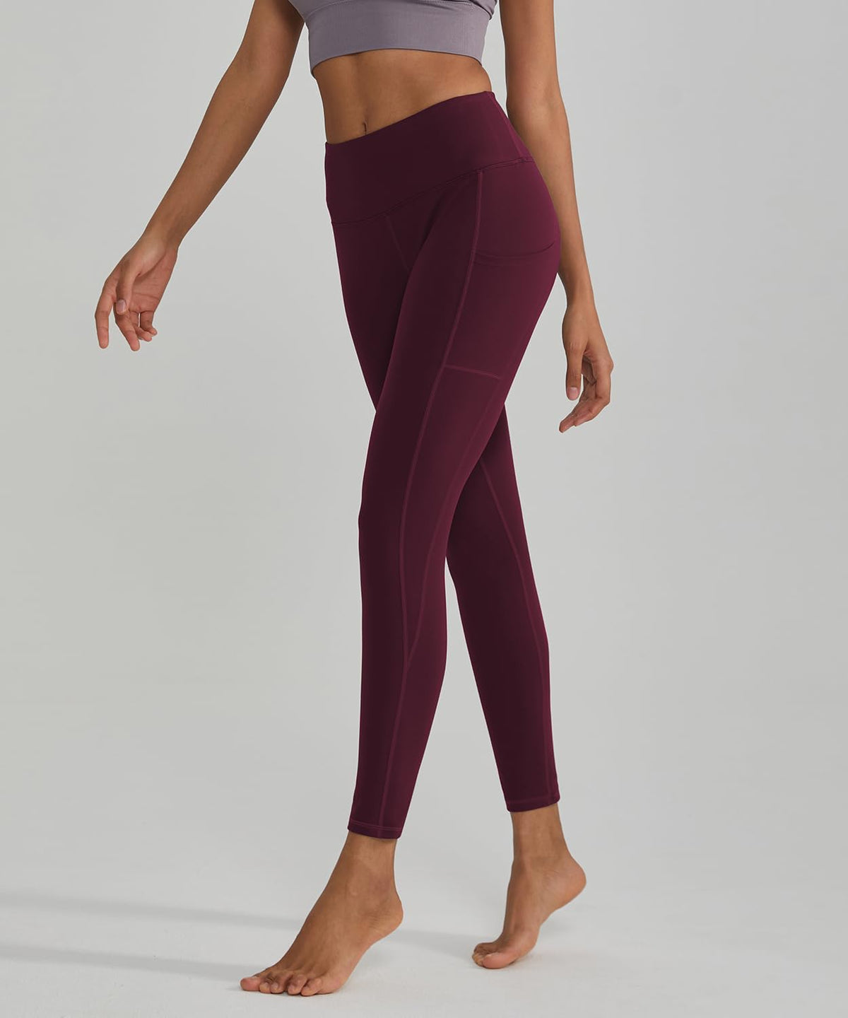 Anti-Nail Leggings for Women, Non-See-Through Yoga Pants with Phone Pockets, Tummy Control Full-Length/Capri Tights
