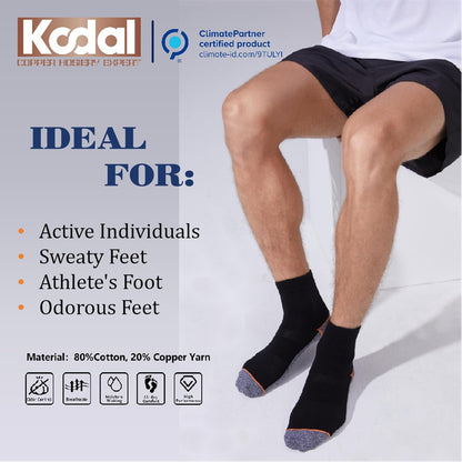 Copper Infused Quarter Socks Improve Foot Health Odorfree Sweatproof