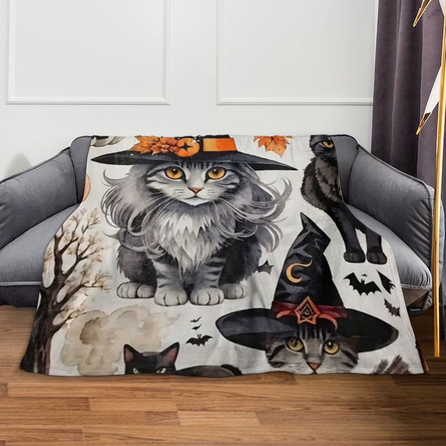 Halloween Kitchen Decor and Accessories Polyester-Cotton Blend Non Slip Mat 4Th of July Outdoor Mat, Cute Blanket Lightweight Throw Women Men Soft Cozy Sofa Living Room Bed Kids Girls Boys All Season