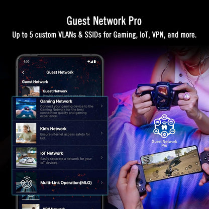 ASUS GT-BE19000AI Tri-Band Wifi 7 AI Gaming Router - 10G, Game Boost