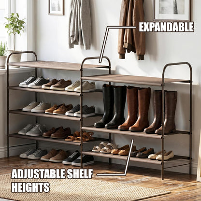 4-Tier Shoe Rack Storage Organizer, 12-20 Pair, Bronze