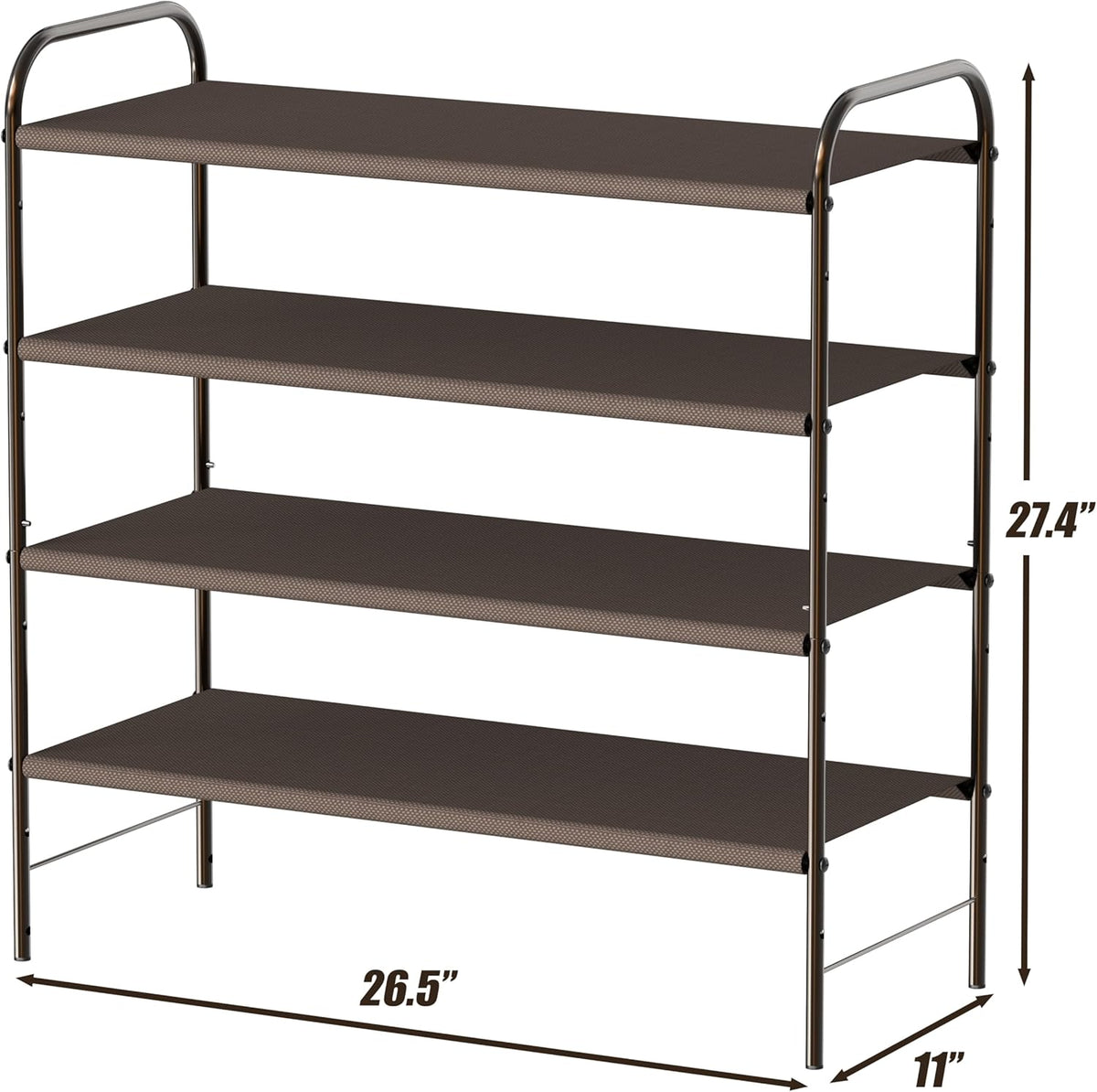 4-Tier Shoe Rack Storage Organizer, 12-20 Pair, Bronze