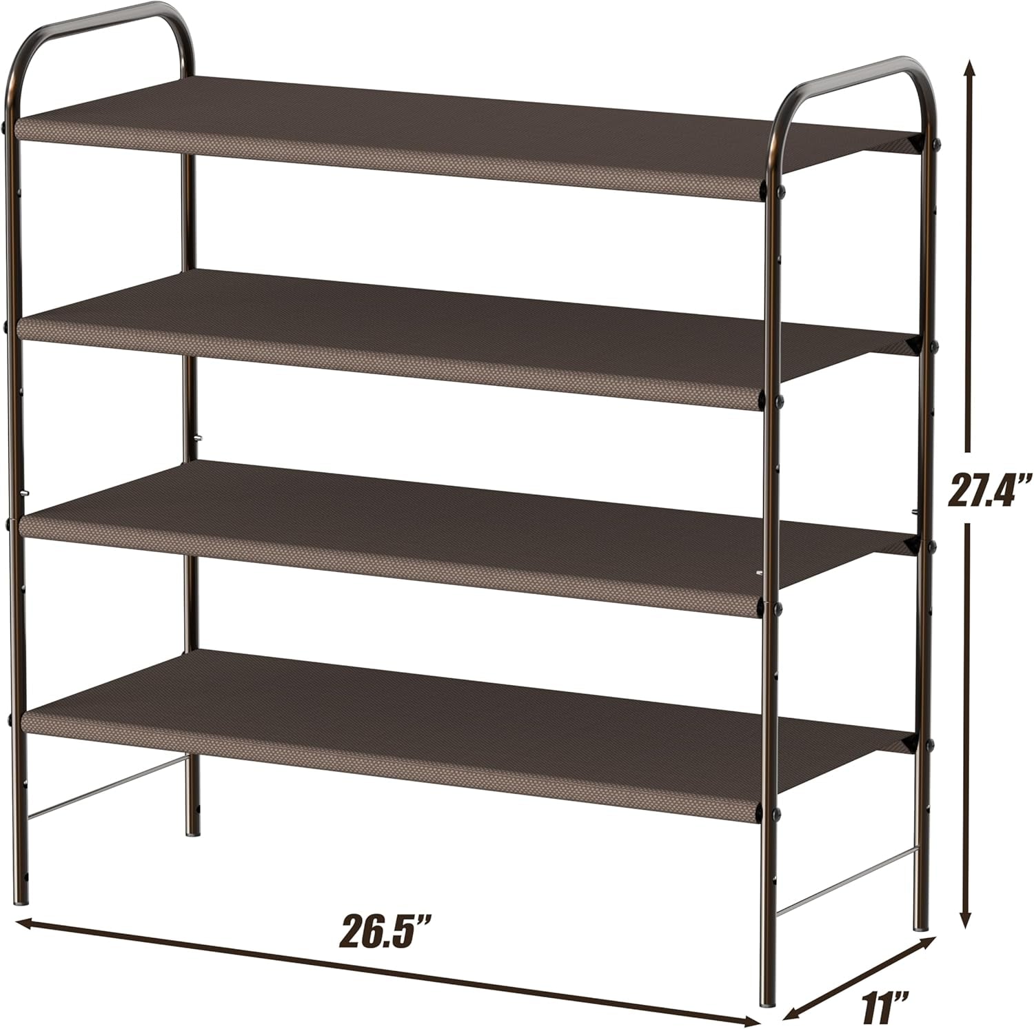 4-Tier Shoe Rack Storage Organizer, 12-20 Pair, Bronze