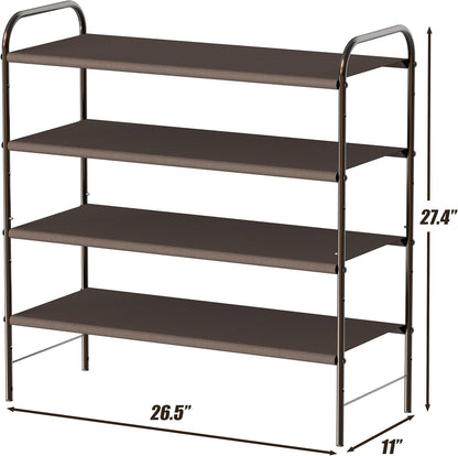4-Tier Shoe Rack Storage Organizer, 12-20 Pair, Bronze