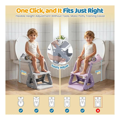 Potty Training Seat with Step Stool, Toddler Toilet Seat with Ladder