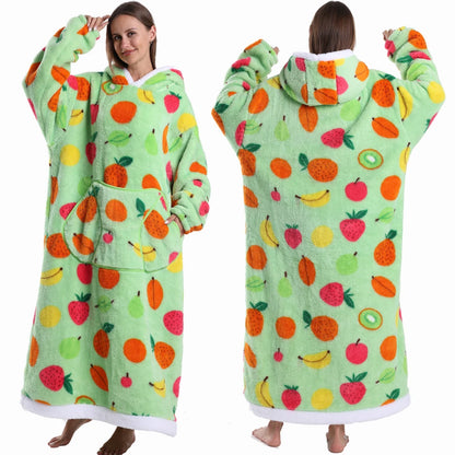 Extra Long Women Halloween Blankets with Sleeves Winter Plush Fleece Homewear Christmas Pajamas Adult Warm Oversized Hoodies