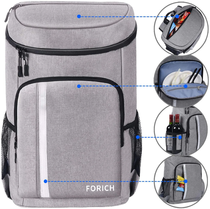 Insulated Backpack Cooler – Leakproof, Waterproof, 30-Can Capacity