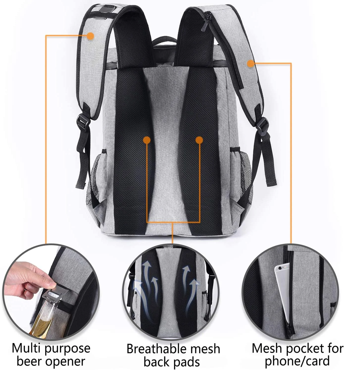 Insulated Backpack Cooler – Leakproof, Waterproof, 30-Can Capacity