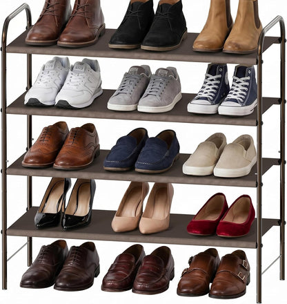 4-Tier Shoe Rack Storage Organizer, 12-20 Pair, Bronze