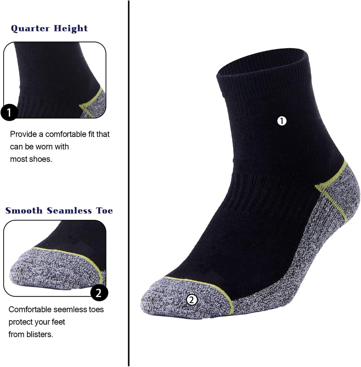 Copper Infused Quarter Socks Improve Foot Health Odorfree Sweatproof