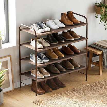 4-Tier Shoe Rack Storage Organizer, 12-20 Pair, Bronze