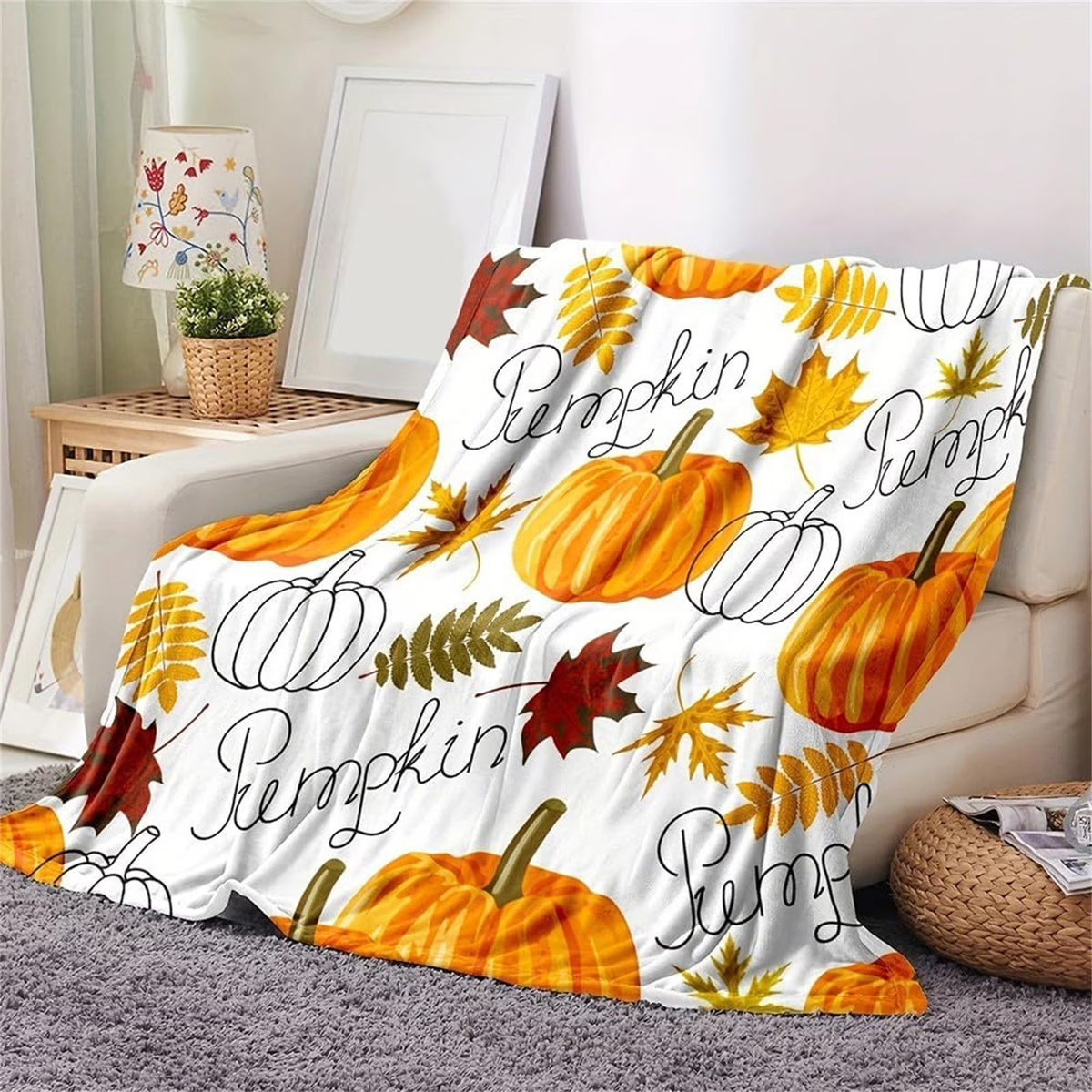 Halloween Kitchen Decor and Accessories Polyester-Cotton Blend Non Slip Mat 4Th of July Outdoor Mat, Cute Blanket Lightweight Throw Women Men Soft Cozy Sofa Living Room Bed Kids Girls Boys All Season