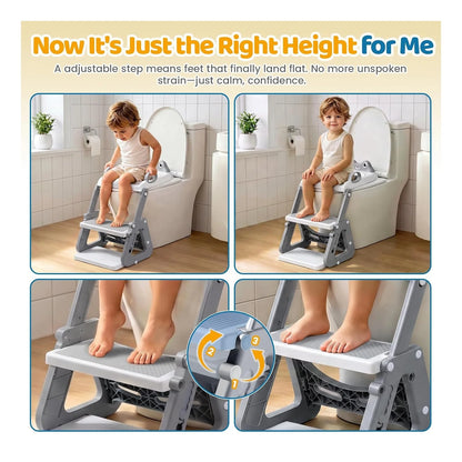 Potty Training Seat with Step Stool, Toddler Toilet Seat with Ladder
