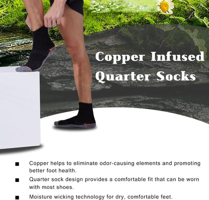 Copper Infused Quarter Socks Improve Foot Health Odorfree Sweatproof